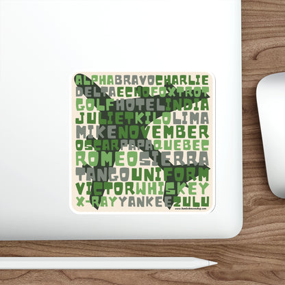 Green Retro Aviation Alphabet Sticker :: All-Weather, Water-Resistant Vinyl (5 sizes)