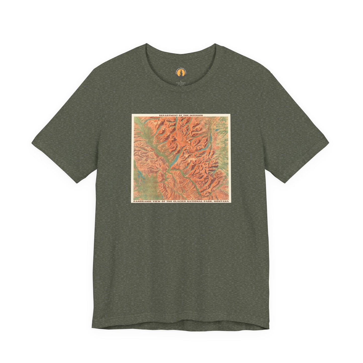 Glacier National Park Vintage Map Tee