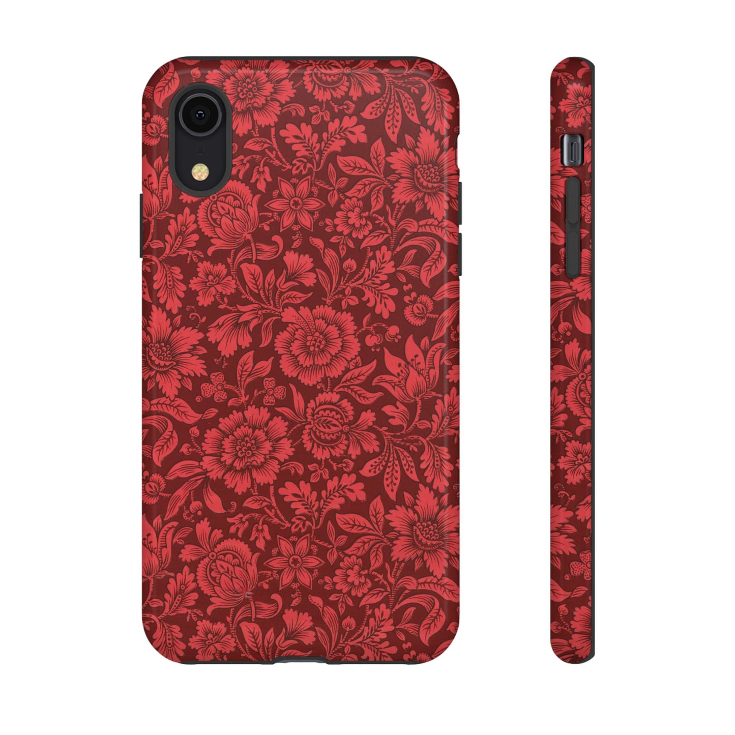 Vintage Crimson Floral Botanical iPhone Case