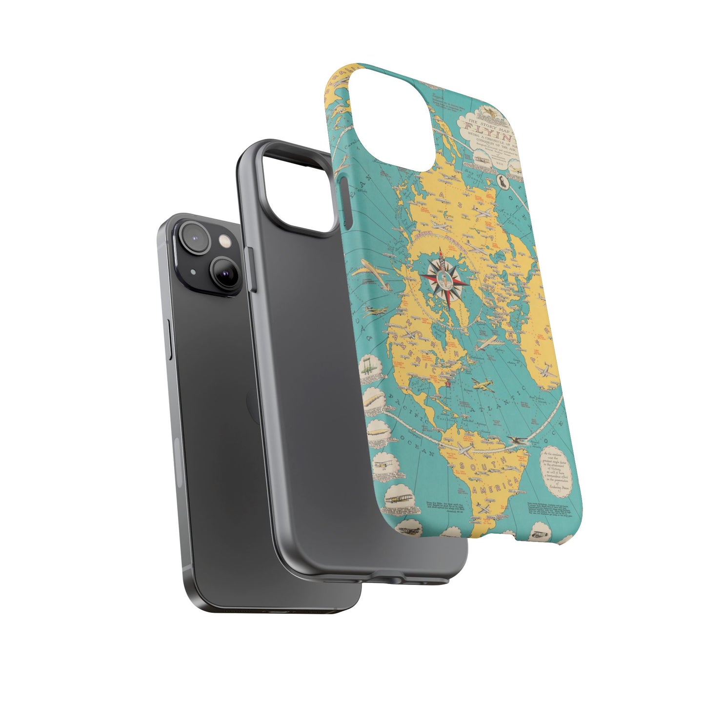 Map of Flying Retro iPhone Case