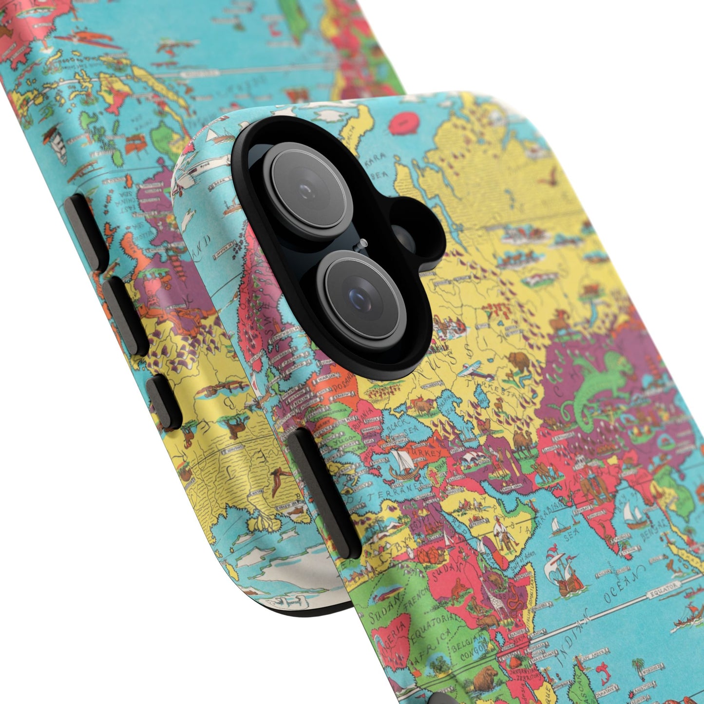 Map of the World Retro Travel iPhone Case
