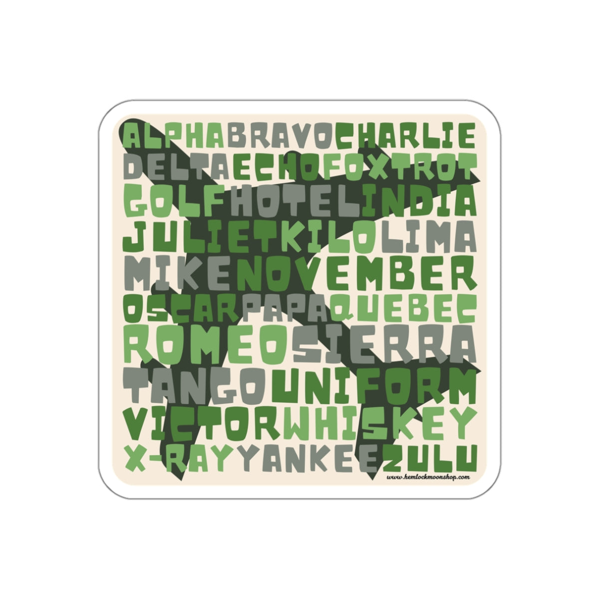 Green Retro Aviation Alphabet Sticker :: All-Weather, Water-Resistant Vinyl (5 sizes)