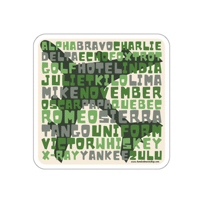 Green Retro Aviation Alphabet Sticker :: All-Weather, Water-Resistant Vinyl (5 sizes)