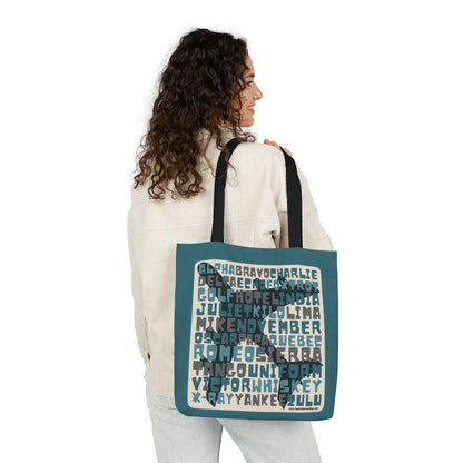 Blue Aviation Alphabet Tote Bag (3 sizes)