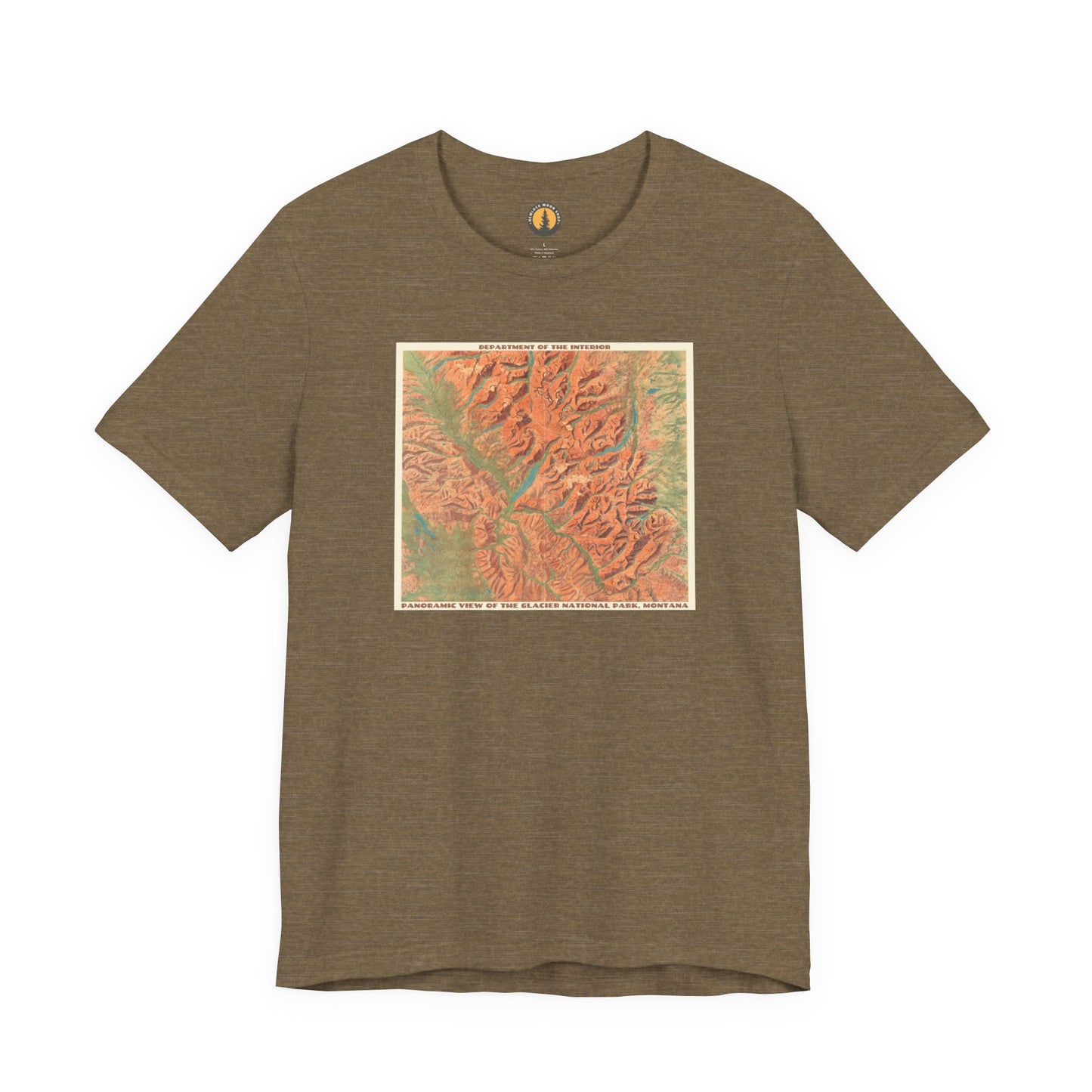 Glacier National Park Vintage Map Tee