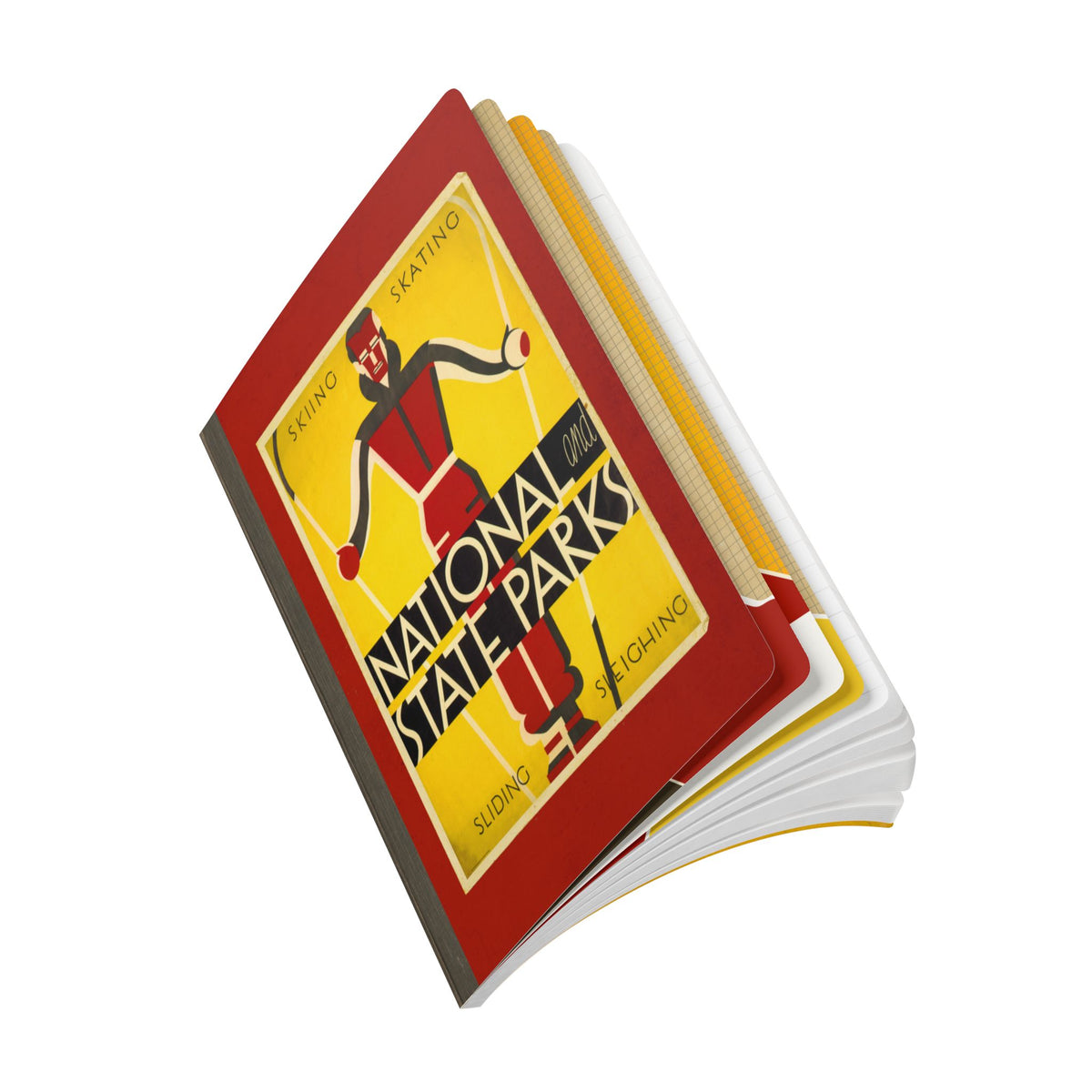 Retro Red Skiing Notebook | Vintage Winter Sports Softcover Travel Journal