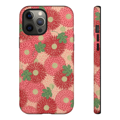 Pink Chrysanthemums Vintage iPhone Case