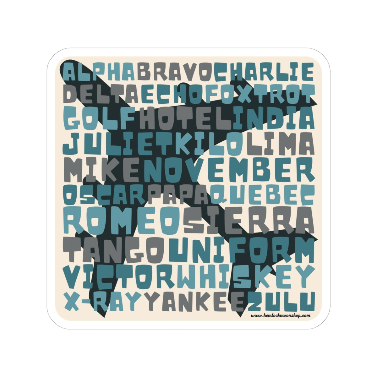 Retro Blue Aviation Alphabet Stickers (4 sizes)
