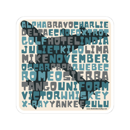 Retro Blue Aviation Alphabet Stickers (4 sizes)