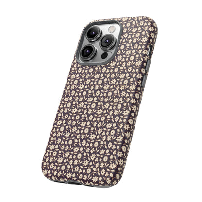 Coffee and Cream Vintage Floral Pattern iPhone Case