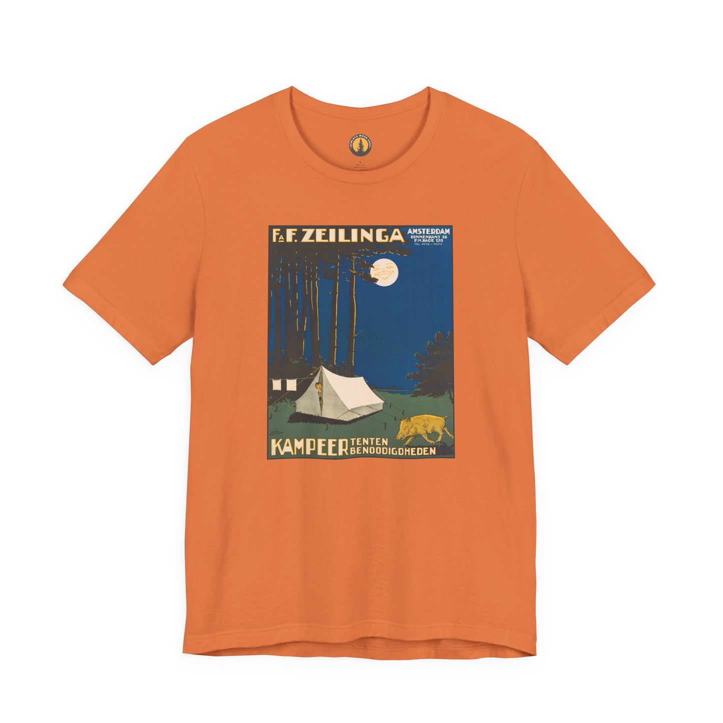 Amsterdam Tent Camping Vintage Tee | Full Moon Forest Adventure