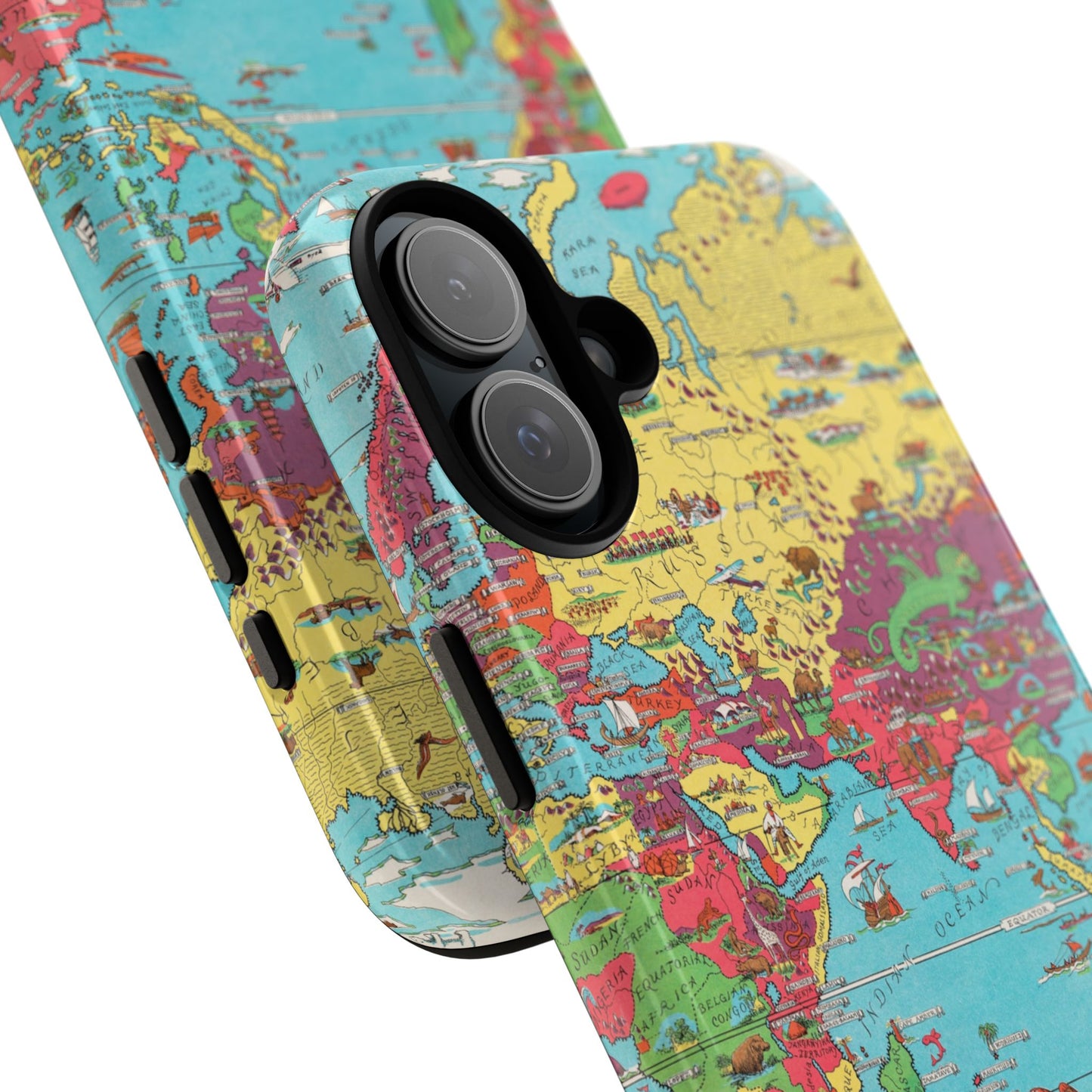 Map of the World Retro Travel iPhone Case