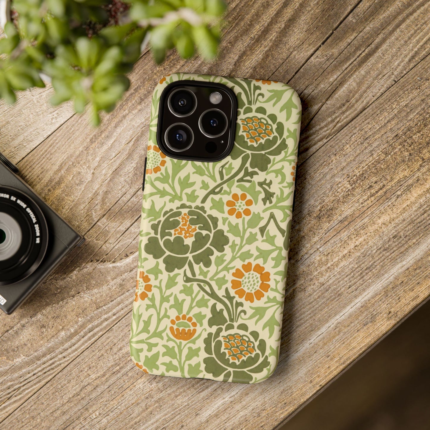 Olive & Orange Vintage Botanical iPhone Case
