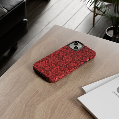Vintage Crimson Floral Botanical iPhone Case