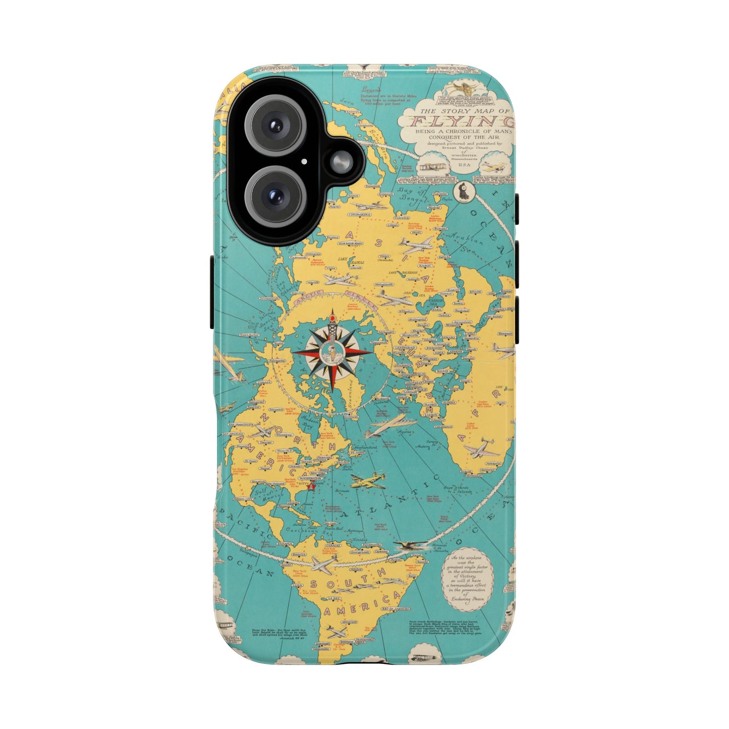 Map of Flying Retro iPhone Case