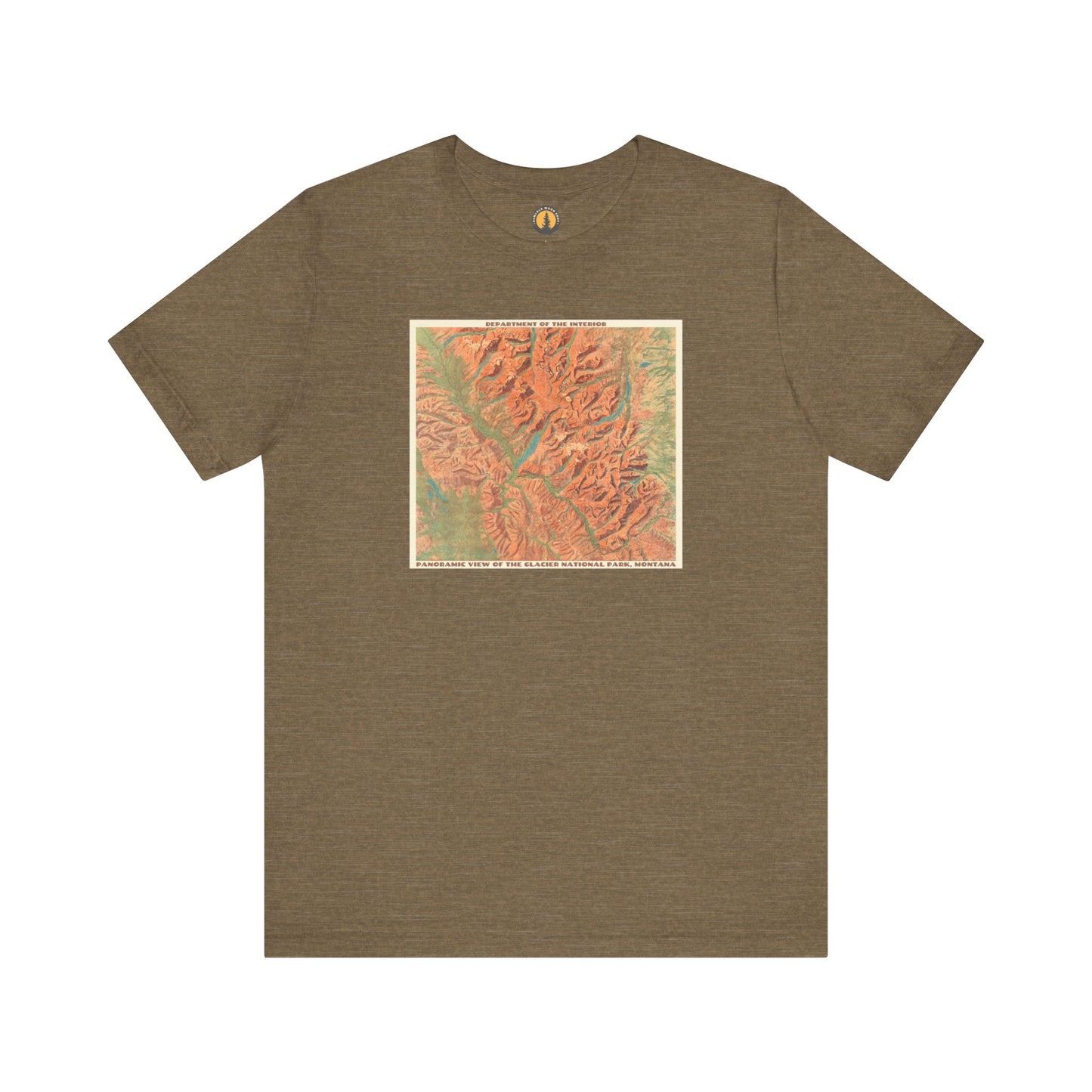 Glacier National Park Vintage Map Tee