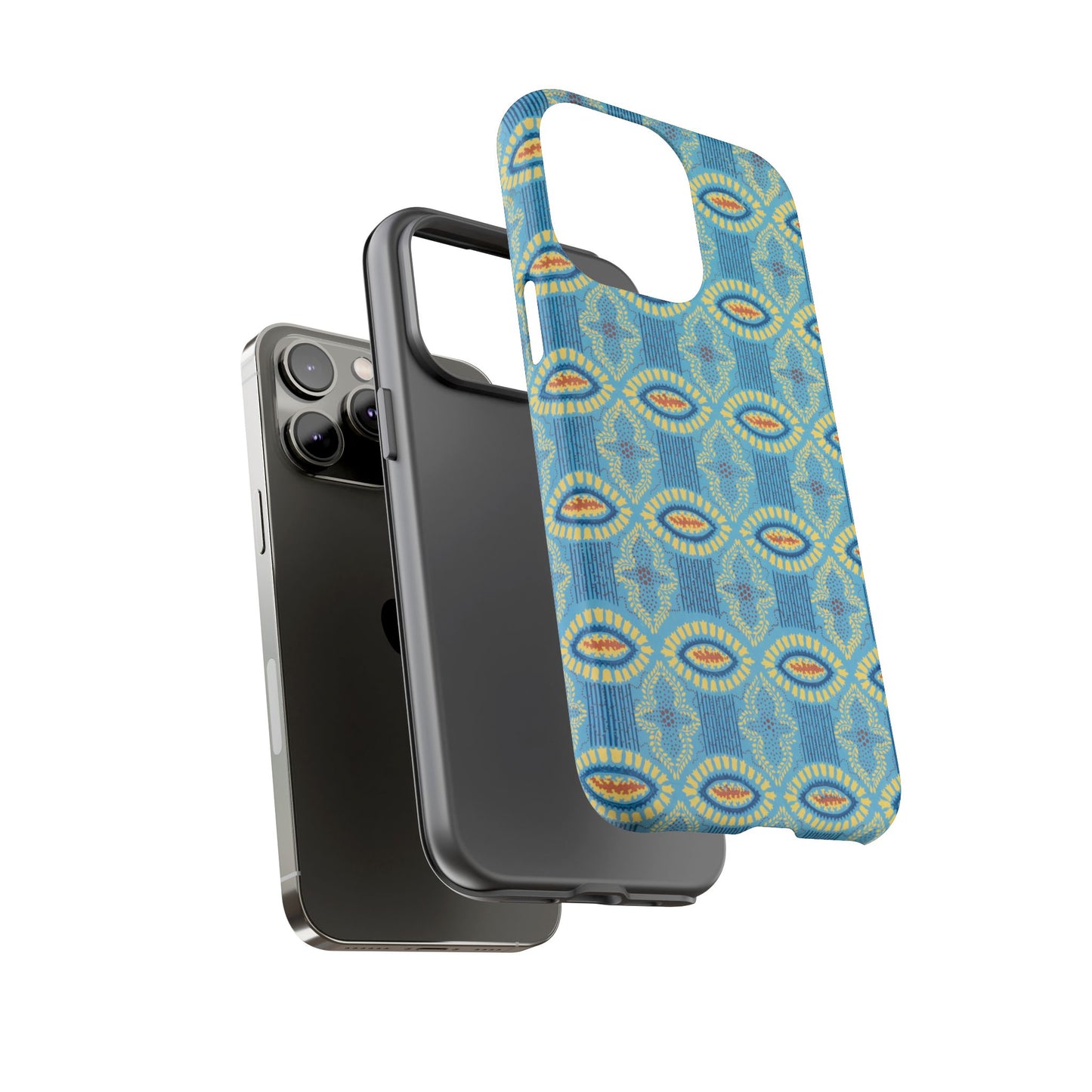 Turquoise Retro Geometric iPhone Case