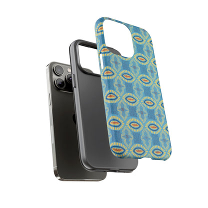 Turquoise Retro Geometric iPhone Case