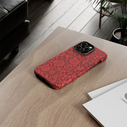 Vintage Crimson Floral Botanical iPhone Case