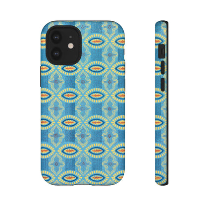 Turquoise Retro Geometric iPhone Case