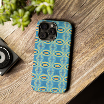 Turquoise Retro Geometric iPhone Case