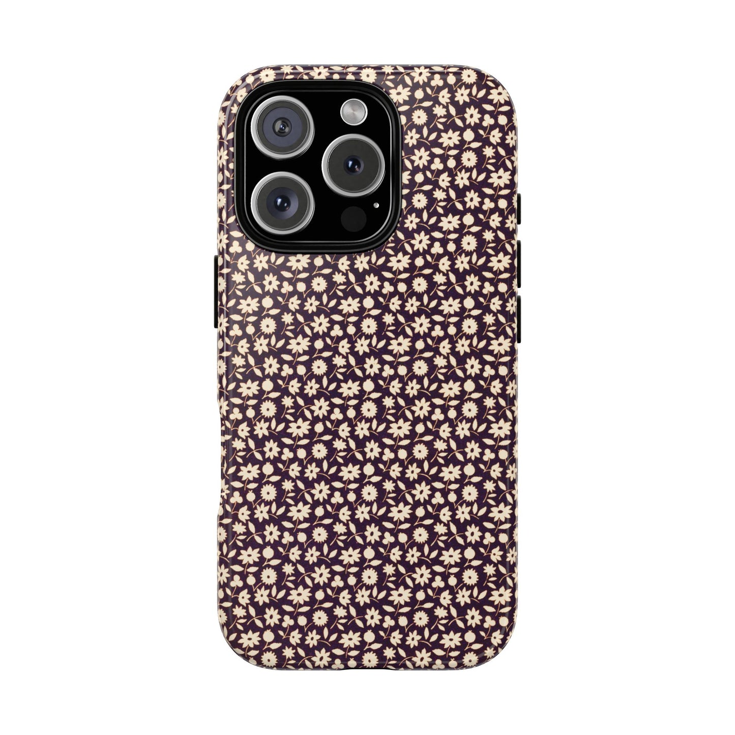 Coffee and Cream Vintage Floral Pattern iPhone Case