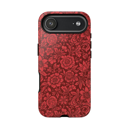 Vintage Crimson Floral Botanical iPhone Case