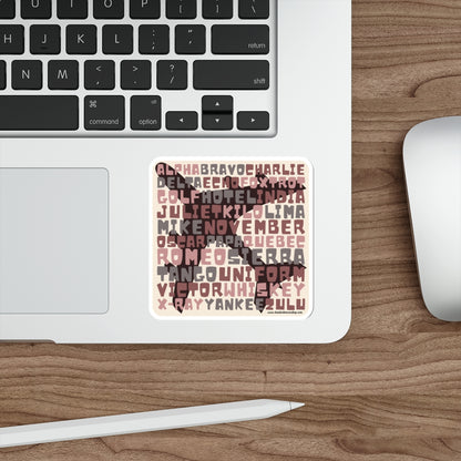 Pink Retro Aviation Alphabet Sticker :: All-Weather, Water-Resistant Vinyl (5 sizes)