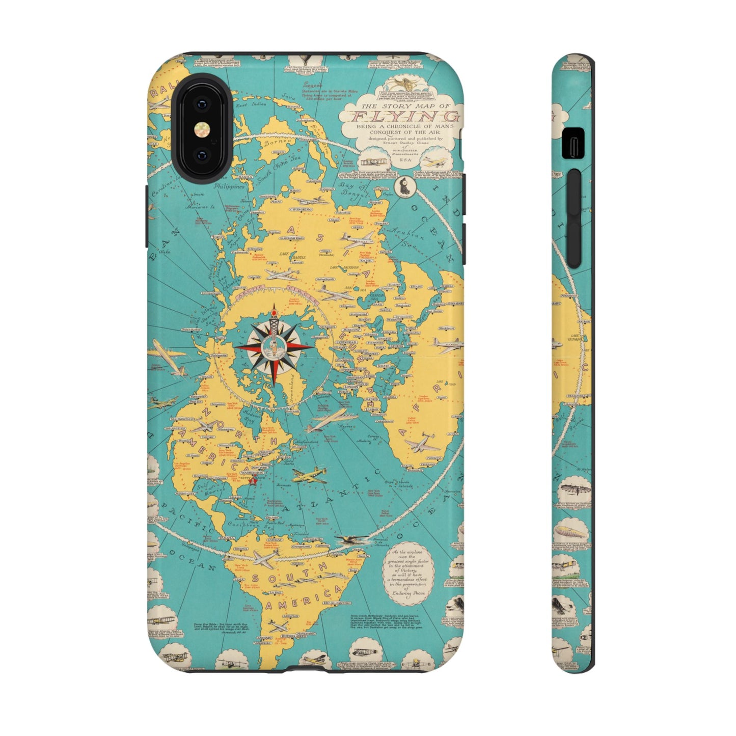 Map of Flying Retro iPhone Case