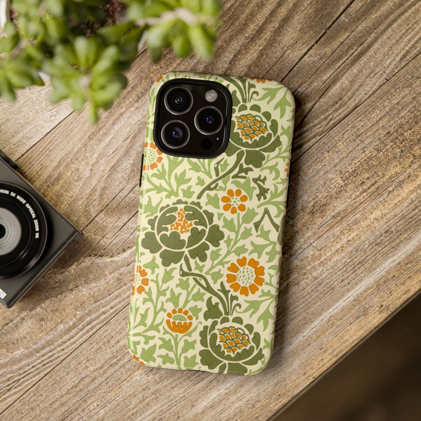 Olive & Orange Vintage Botanical iPhone Case