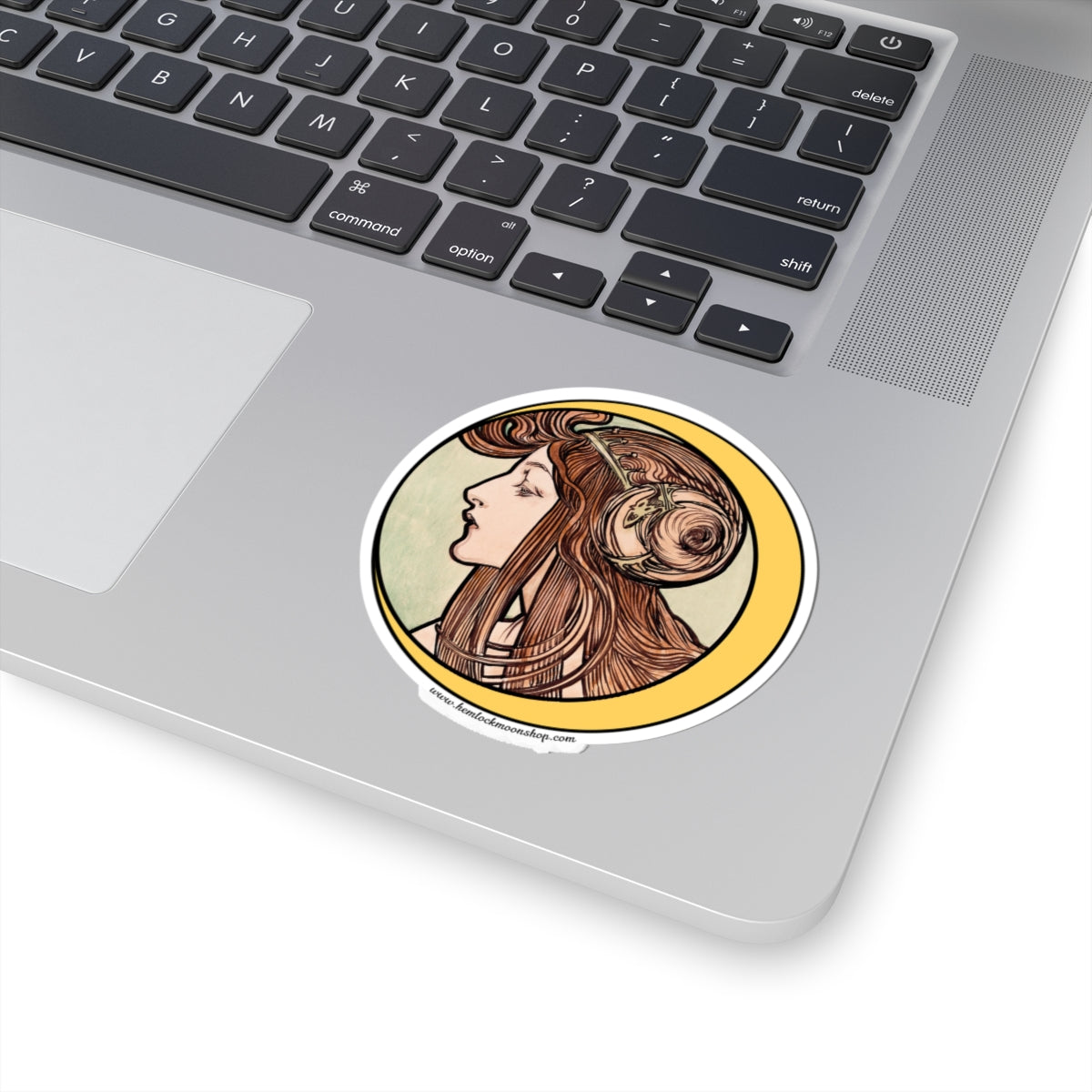 Crescent Moon Art Nouveau Sticker (4 sizes)