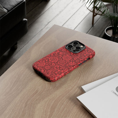 Vintage Crimson Floral Botanical iPhone Case