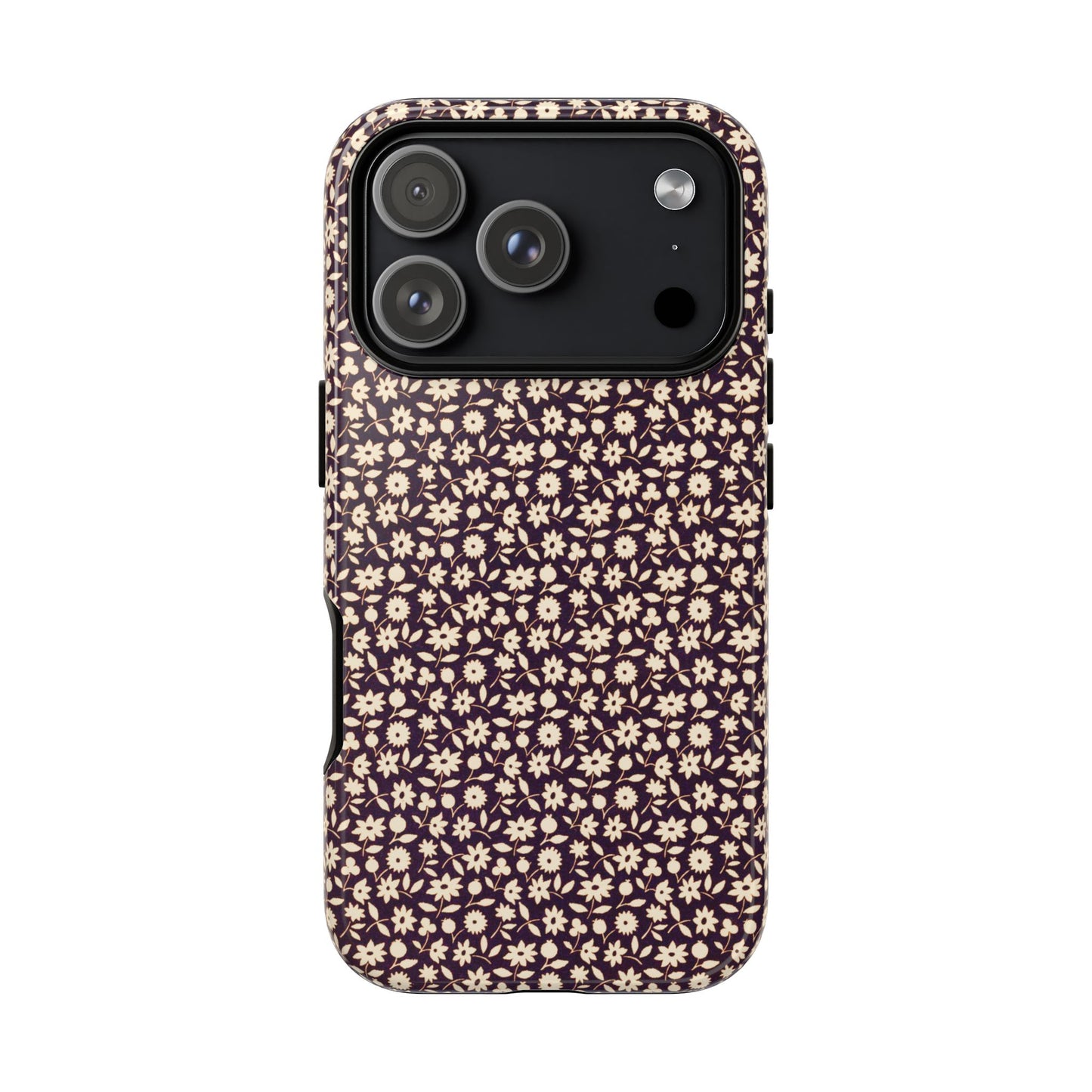 Coffee and Cream Vintage Floral Pattern iPhone Case