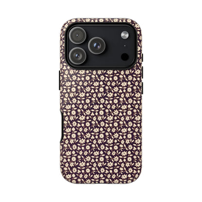 Coffee and Cream Vintage Floral Pattern iPhone Case