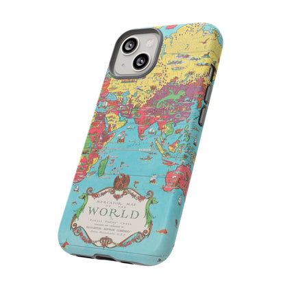 Map of the World Retro Travel iPhone Case
