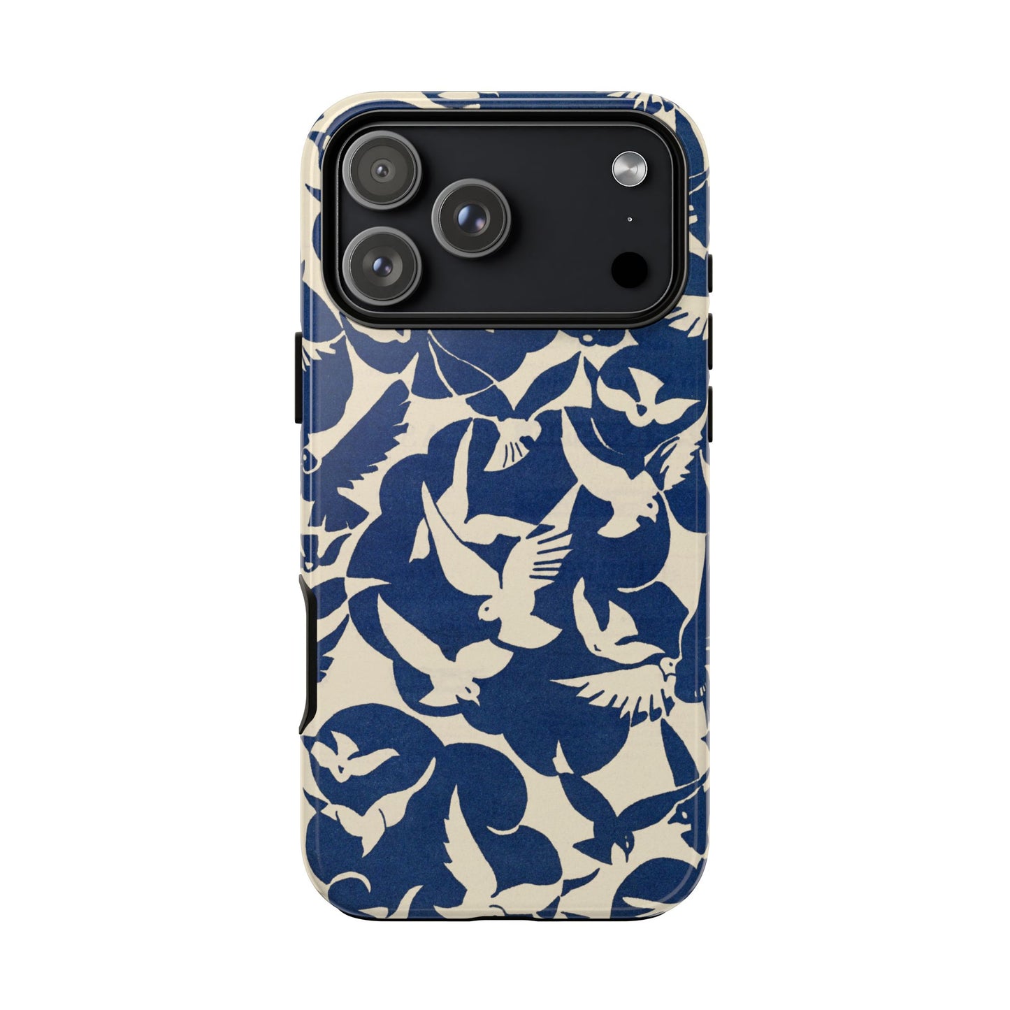 Blue Sky Birds Flying Retro iPhone Case