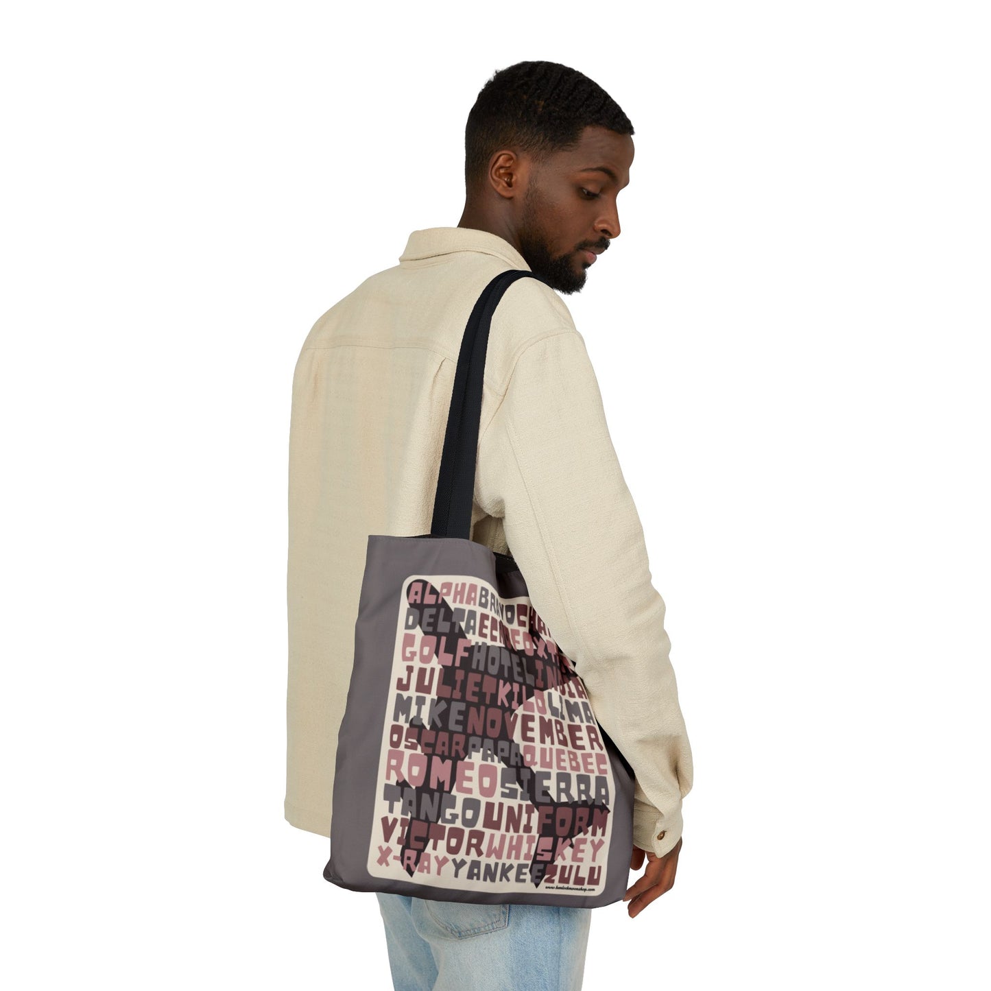 Pink Aviation Alphabet Tote Bag (3 sizes)