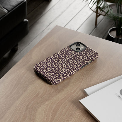 Coffee and Cream Vintage Floral Pattern iPhone Case