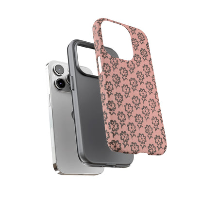 Dutch Pink & Brown Scattered Pattern Floral iPhone Case