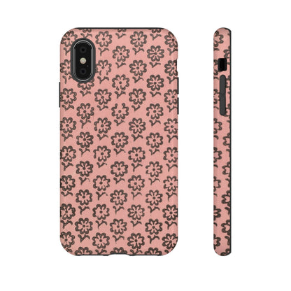 Dutch Pink & Brown Scattered Pattern Floral iPhone Case