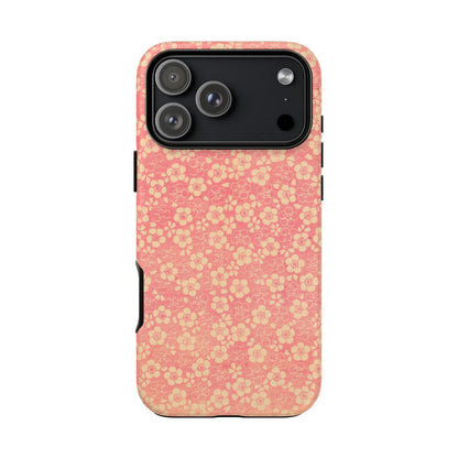 Pink Pattern Scattered Flowers iPhone Case