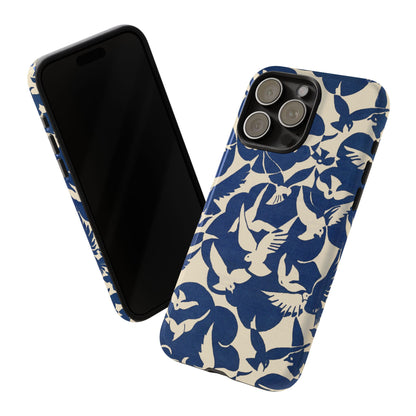 Blue Sky Birds Flying Retro iPhone Case