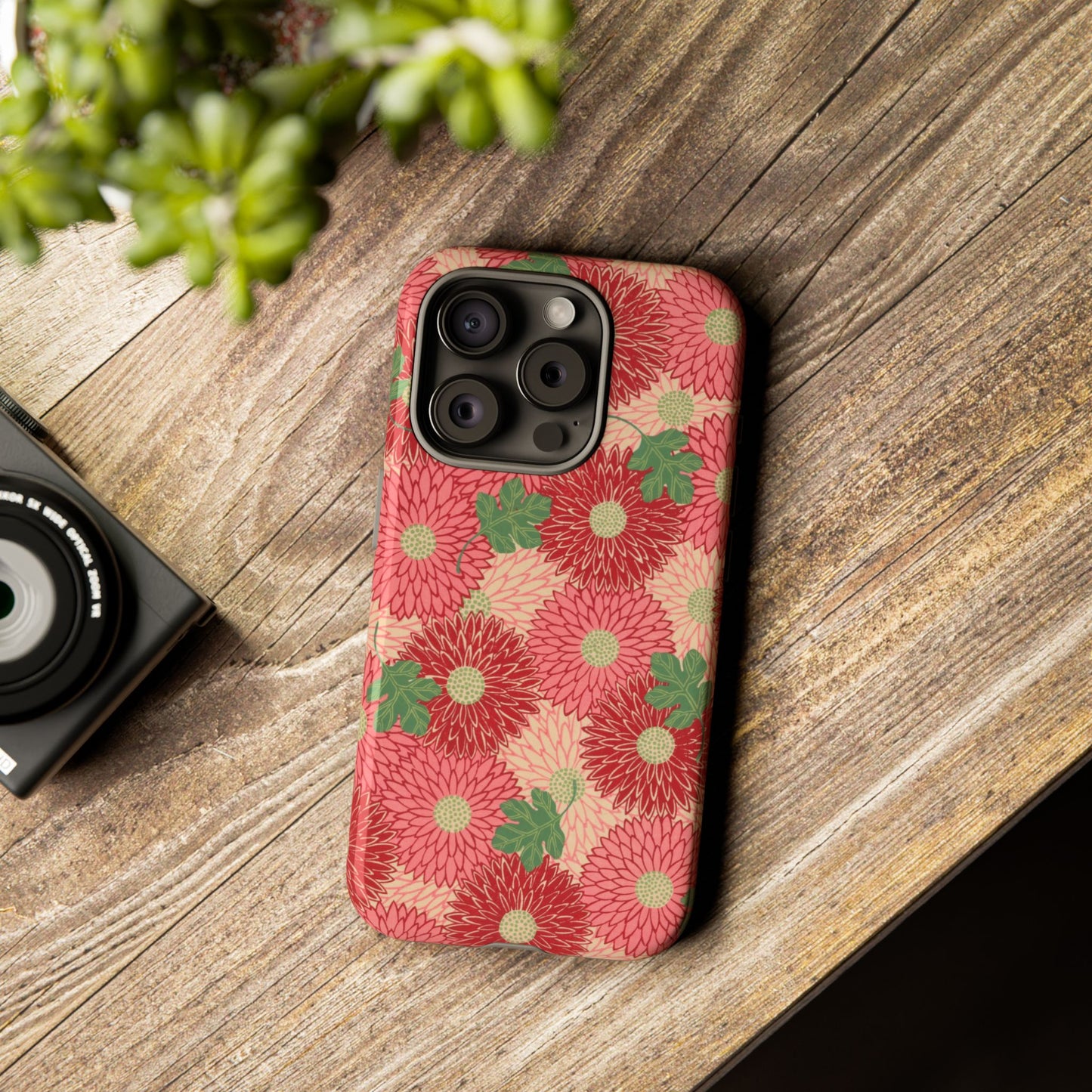 Pink Chrysanthemums Vintage iPhone Case