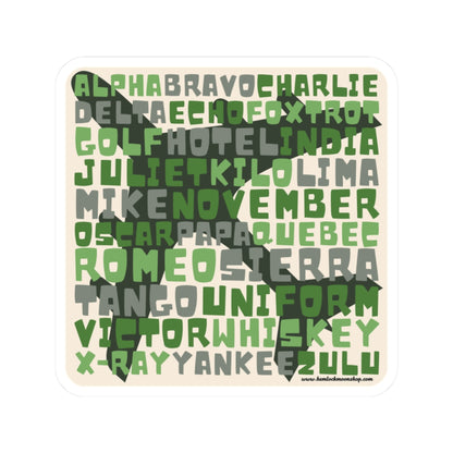 Retro Green Aviation Alphabet Stickers (4 sizes)