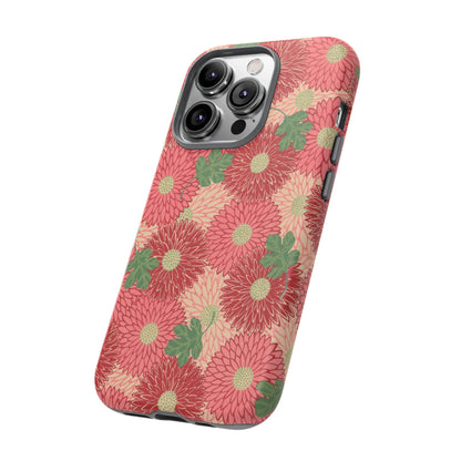Pink Chrysanthemums Vintage iPhone Case