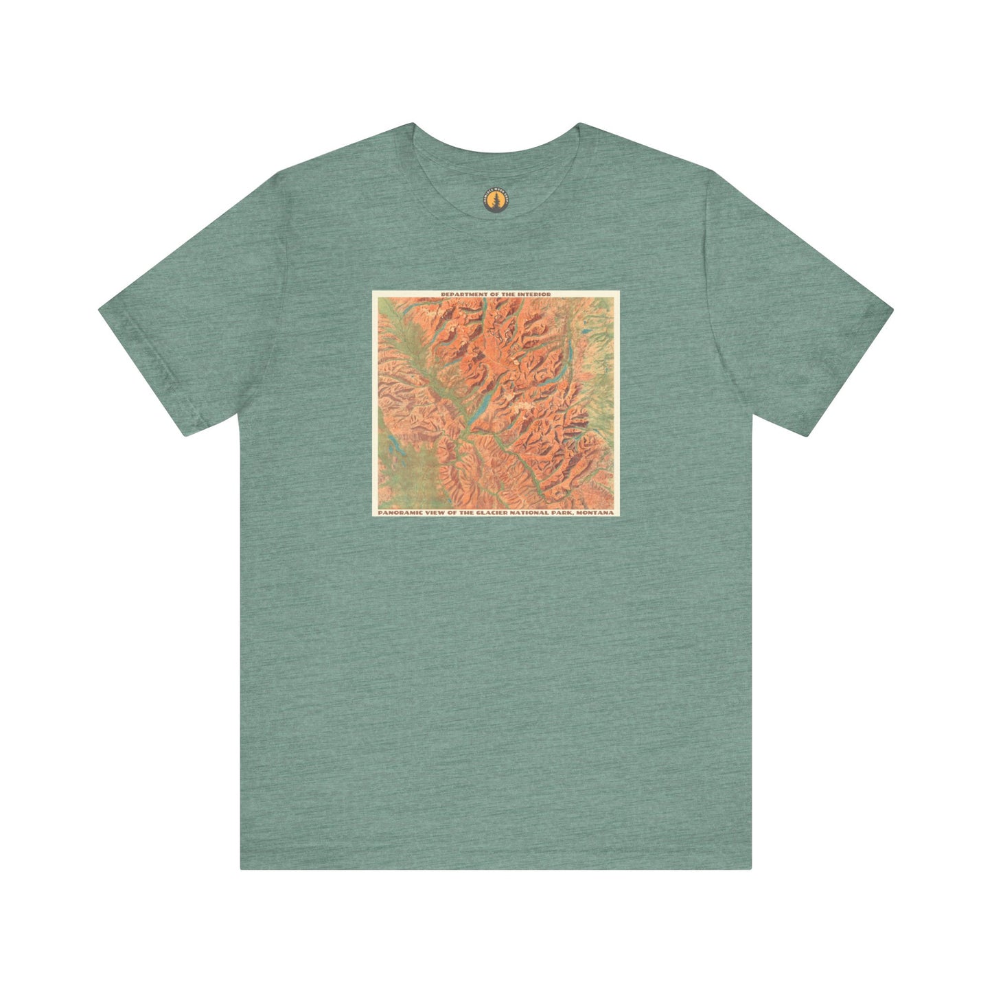 Glacier National Park Vintage Map Tee