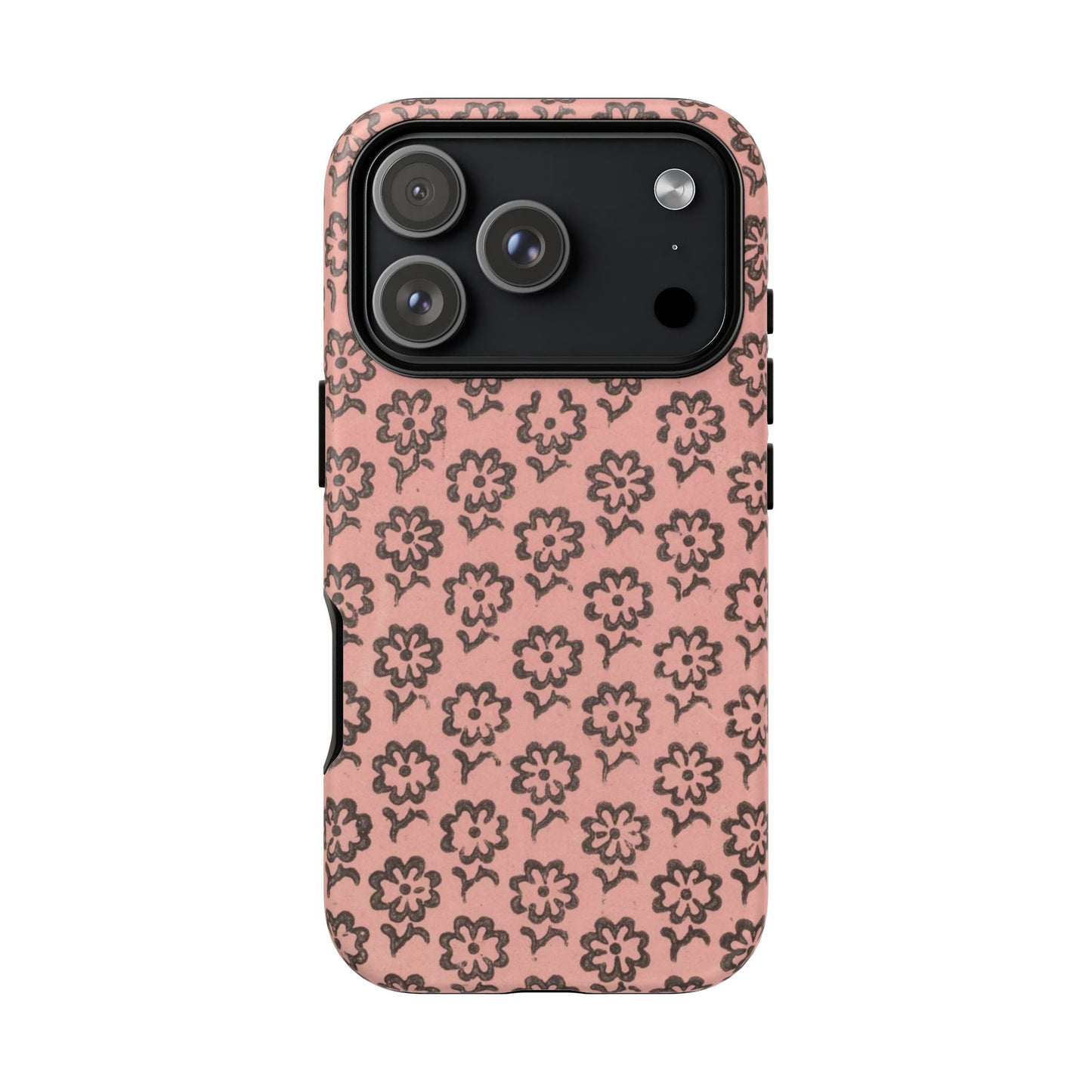 Dutch Pink & Brown Scattered Pattern Floral iPhone Case