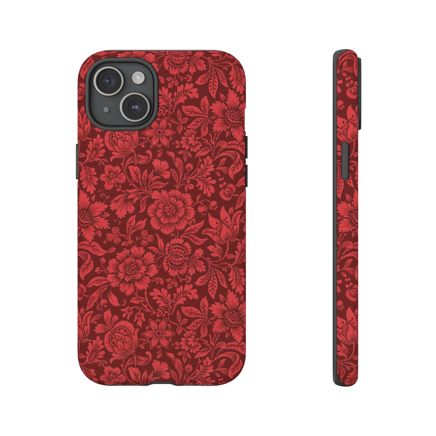 Vintage Crimson Floral Botanical iPhone Case
