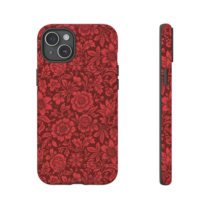 Vintage Crimson Floral Botanical iPhone Case