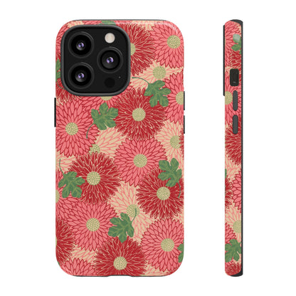 Pink Chrysanthemums Vintage iPhone Case